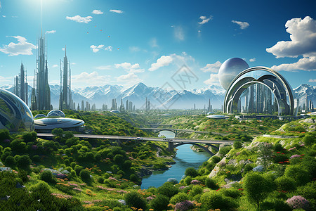 绿色的未来城市高清图片
