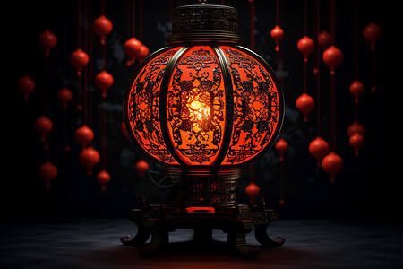 传统文化的红色灯笼背景图片