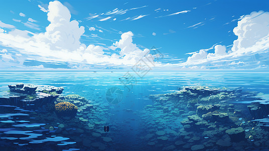 蔚蓝海洋背景图片