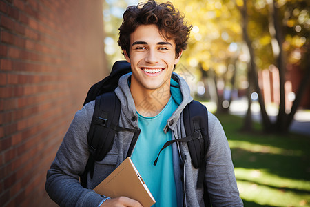 背着书包的男学生图片