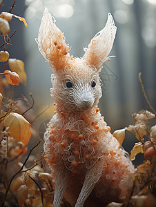 精美的兔子工艺品背景图片