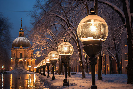冬夜的街头　　图片
