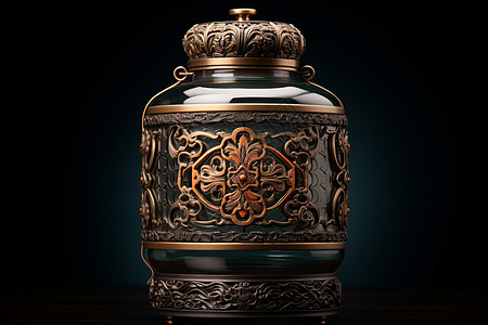 青铜的古酒瓶背景图片