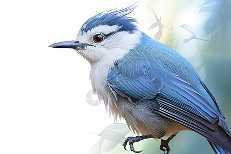 一只蓝色羽毛的小鸟图片