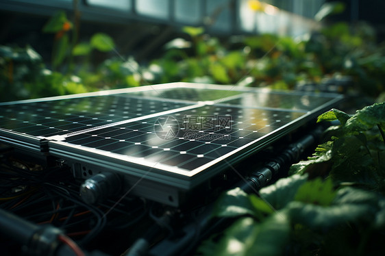 未来农业可持续发展的太阳能光伏板图片