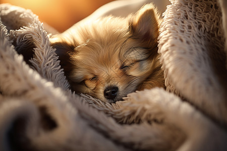 沉睡的宠物狗狗幼犬背景图片