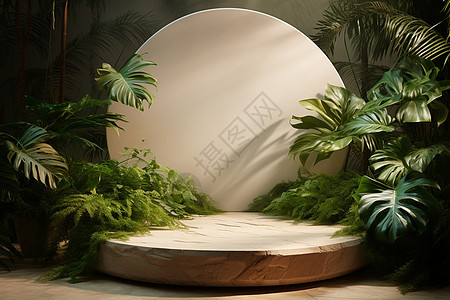 圆形的大理石产品展台背景图片