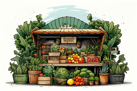 蔬菜市场插图图片