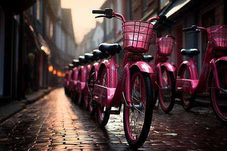 街道上的自行车图片