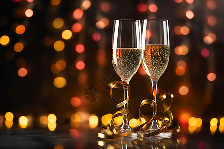 庆祝节日的香槟酒杯背景图片