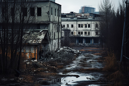 城市的废墟建筑图片