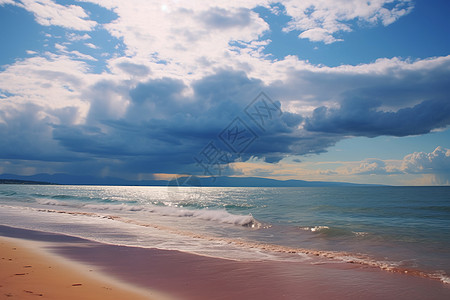夏日海滩上的美丽景色背景图片