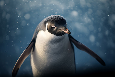 冬天的企鹅背景图片