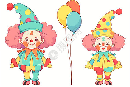 欢乐气球小丑背景图片
