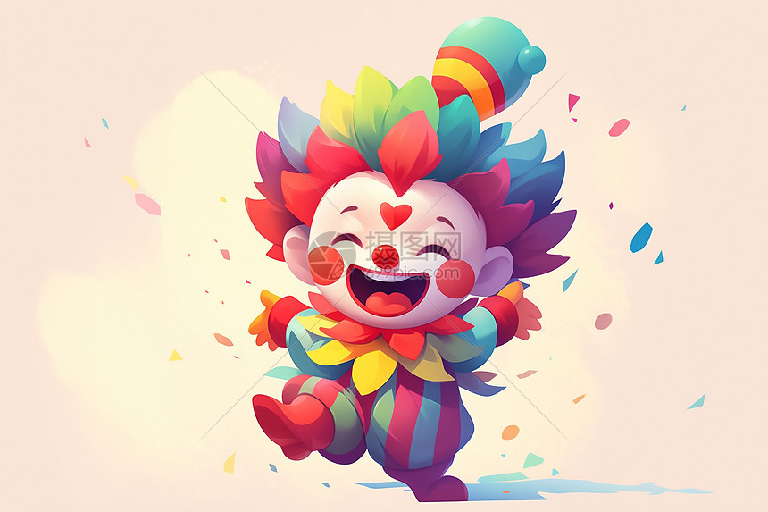 彩色的欢乐小丑图片