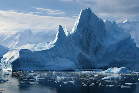 漂浮在海洋中的冰山图片