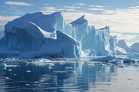 在海洋上漂浮的冰山图片