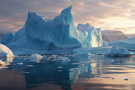 阳光下的冰山图片