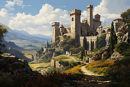 山上的城堡图片