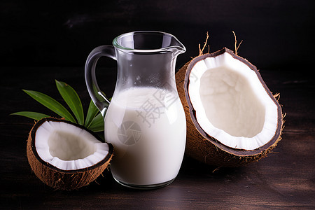 美味香醇牛奶新鲜的椰子牛奶背景