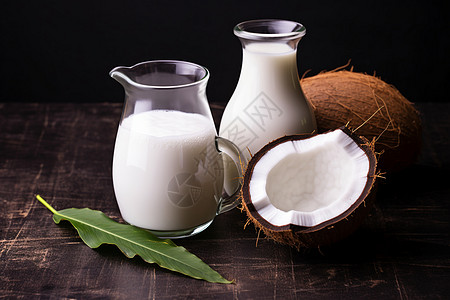 美味香醇牛奶鲜美香醇的椰子牛奶背景