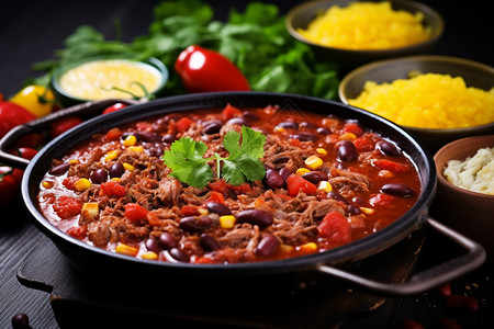 传统美食的墨西哥辣椒炖牛肉图片