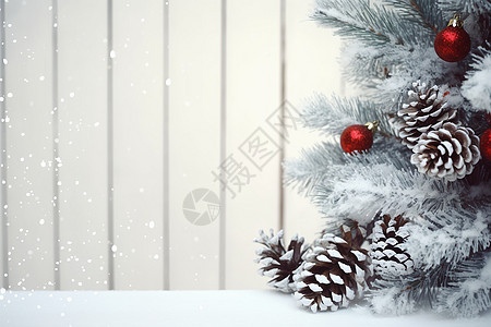 雪中圣诞树背景图片