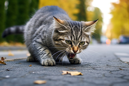 张着嘴巴的小猫图片