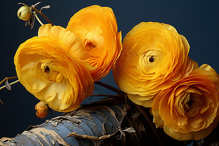 绽放的黄色花束背景图片