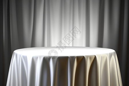 展示台上的白色桌布背景图片