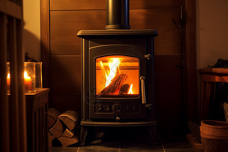 温暖的室内火炉图片
