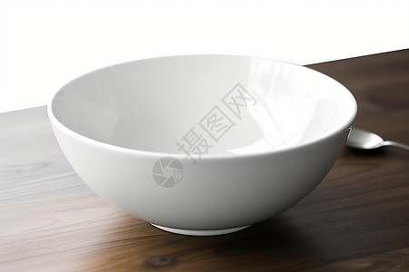 桌面上的白色陶瓷碗图片