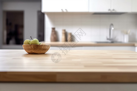 木质的厨房台面图片