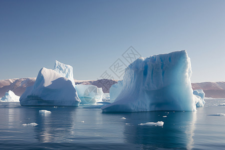 海面上碎裂的冰川图片