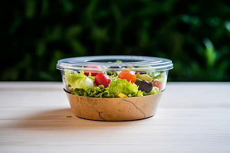 塑料盒中的蔬菜沙拉图片