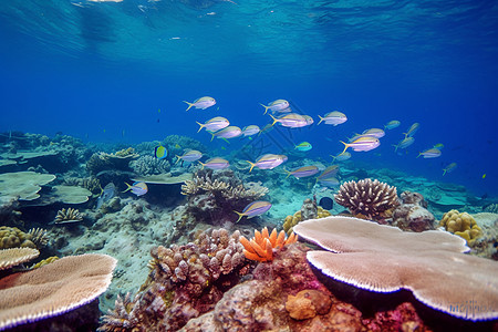 海底美丽的珊瑚群背景图片
