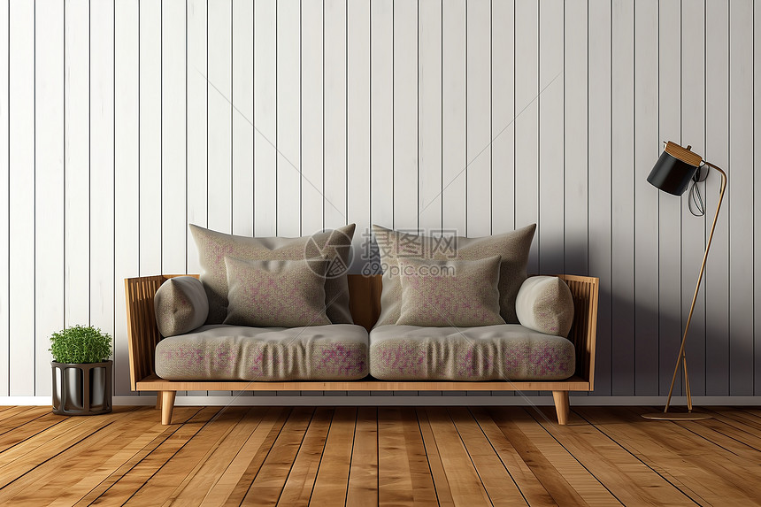现代简约的客厅沙发布置图片