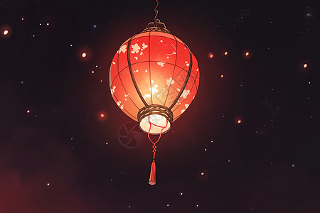 照亮夜空的红灯笼背景图片