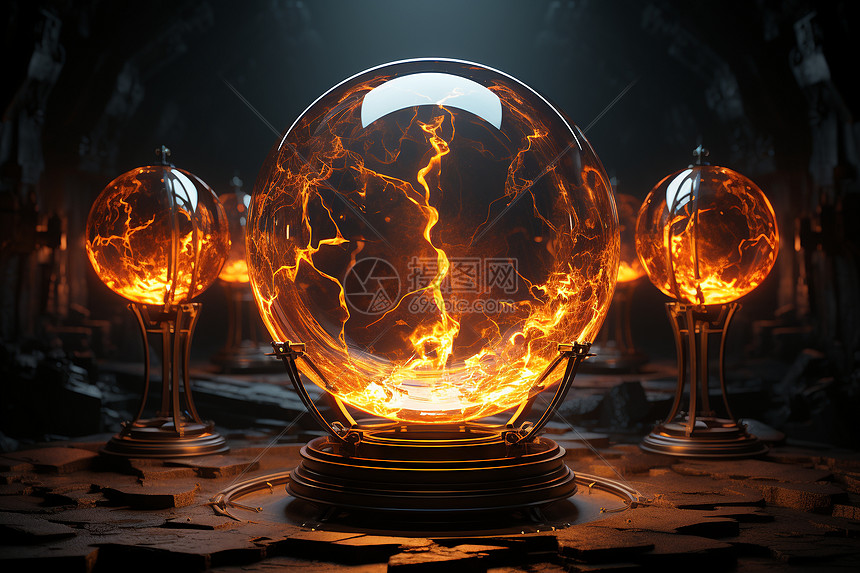 魔幻的能量水晶球图片
