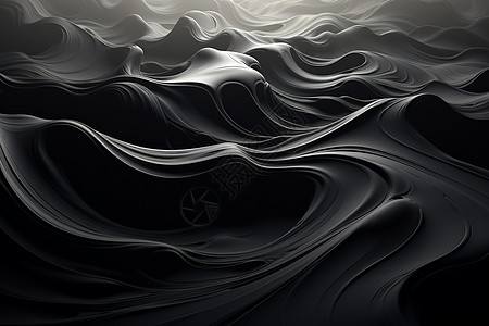 奶油黑白流体流动曲线设计图片