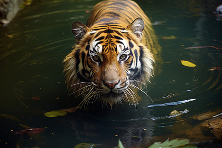 水中行走的老虎图片