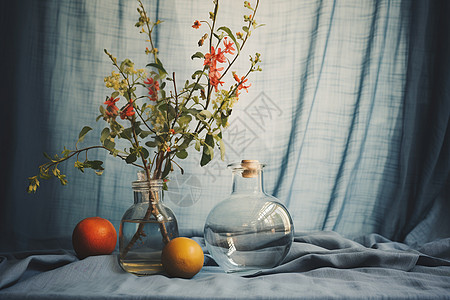 典雅精致的透明花瓶背景图片