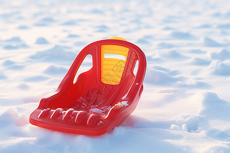 红色的塑料滑雪撬图片