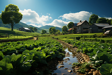 阳光绿色农场背景图片