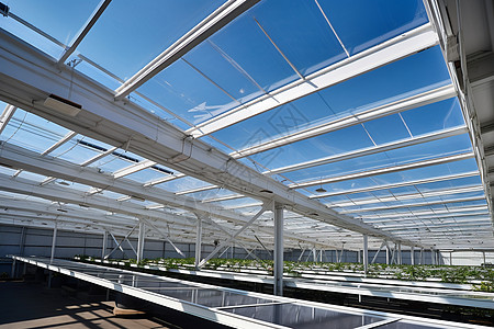 玻璃屋顶下的温室高清图片