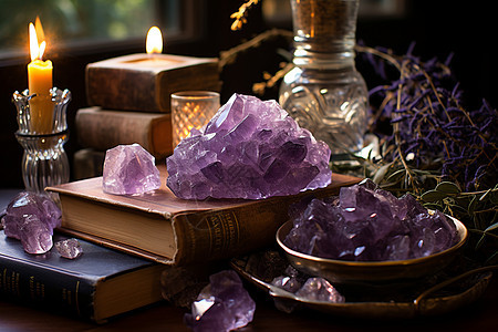 魔幻的紫水晶簇图片