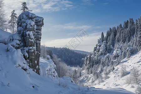 冰雪覆盖的山峰图片