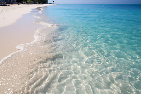 清澈的沙滩背景图片