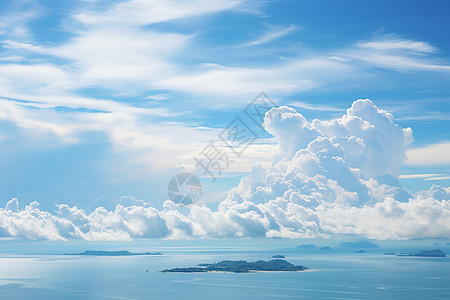海上的云朵背景图片