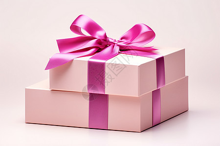 礼盒上的粉色蝴蝶结图片